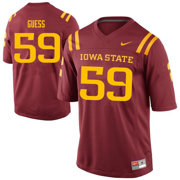 Men #59 Connor Guess Iowa State Cyclones College Football Jerseys Sale-Cardinal